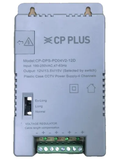 CP Plus CP-DPS-PD08V2-12D Power Supply – 12V DC, 8 Channel (Plastic Casing) with Cable