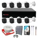CP PLUS Full HD 8 Channel DVR with 2.4 MP 8 Outdoor Cameras [Built-in Audio MIC + Motion Detection] + 2 TB HDD + 8 Ch SMPS + CCTV Cable, USEWELL HDMI+BNC/DC Set, White
