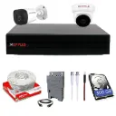 CP PLUS Full HD 4 Channel DVR with 2.4 MP 1 Outdoor and 1 Indoor Cameras [Built-in Audio MIC + Motion Detection] + 500 GB HDD + 4 Ch SMPS + CCTV Cable, USEWELL HDMI+BNC/DC Set, White