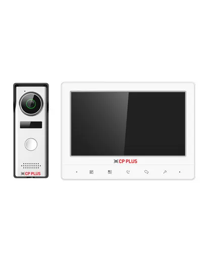 CP PLUS 7" TFT Screen Video Intercom Kit with Waterproof Camera and Touch Screen | CP-UVK-701A, White
